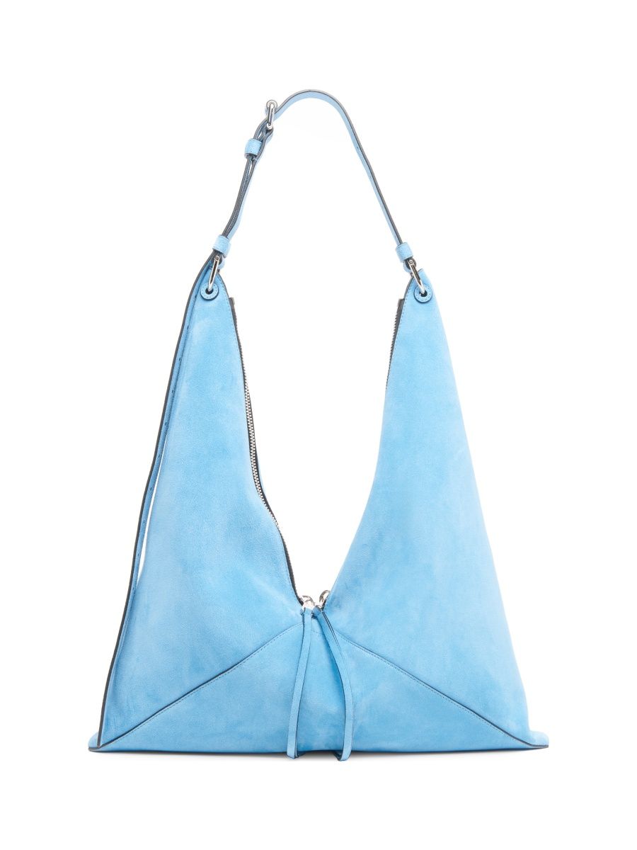 Moschino Women's Folded Suede Hobo Bag - Light Blue