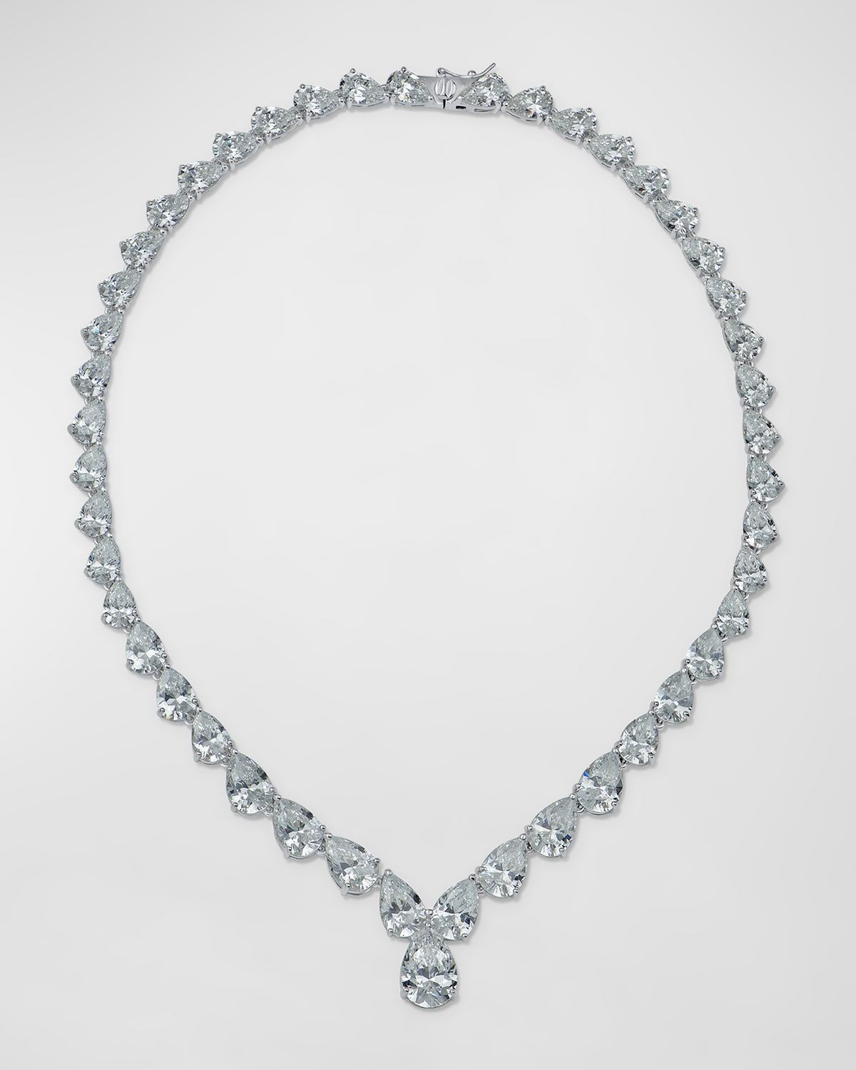 Pear Cubic Zirconia Graduated Necklace