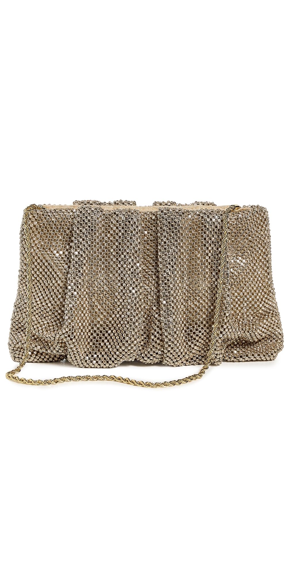 Loeffler Randall Serena Gathered Clutch Shadow Gold One Size