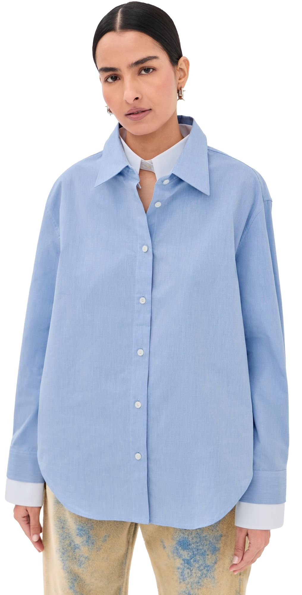 Acne Studios Button Down Top Light Blue/White 40