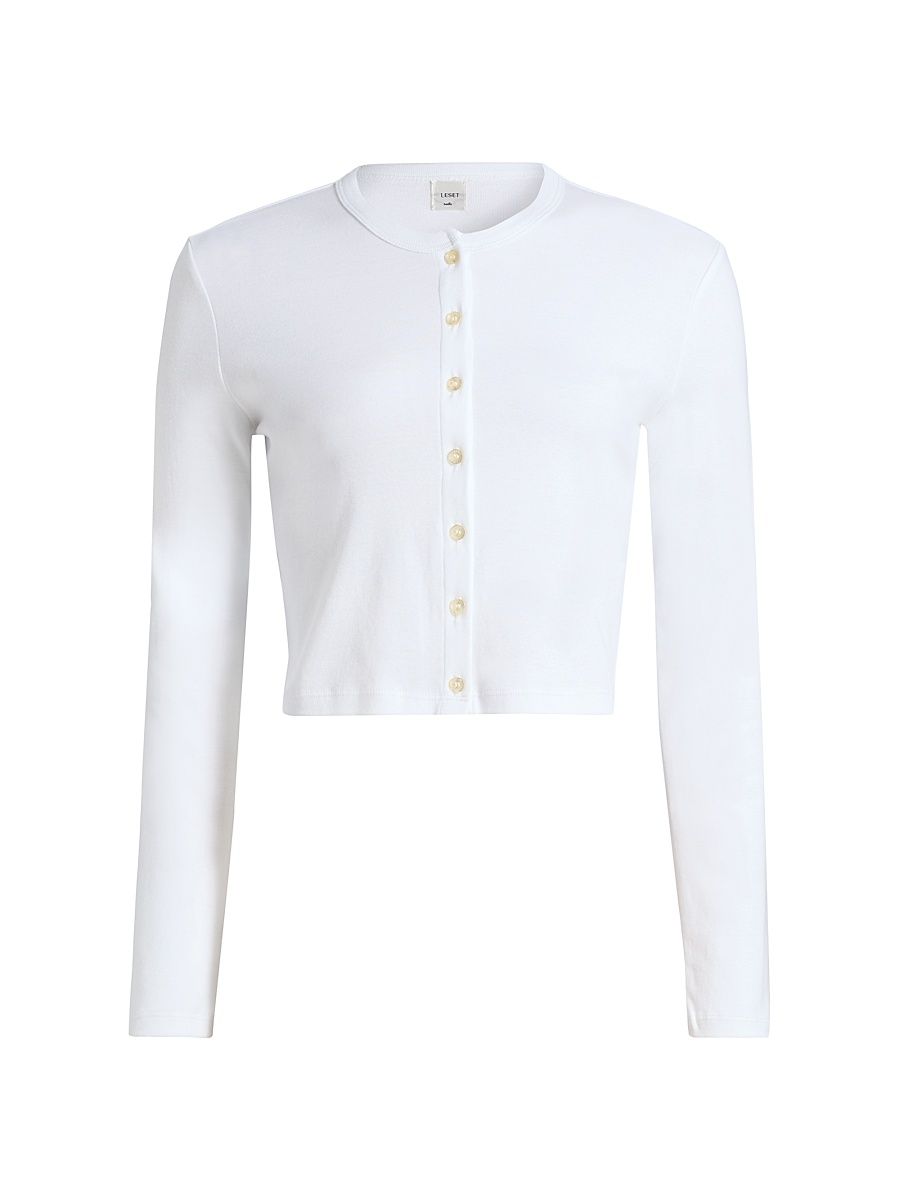 Women's Nando Cotton Crop Cardigan - White - Size XL