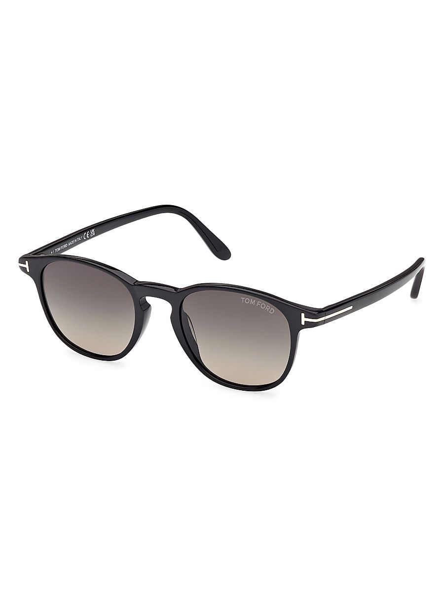 Men's Holt-02 50MM Oval Sunglasses - Black Smoke