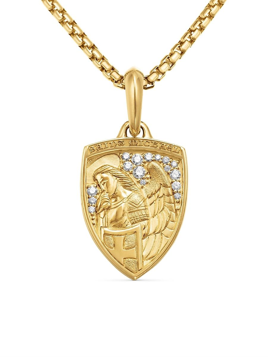 Men's St. Michael Amulet in 18K Yellow Gold - Gold