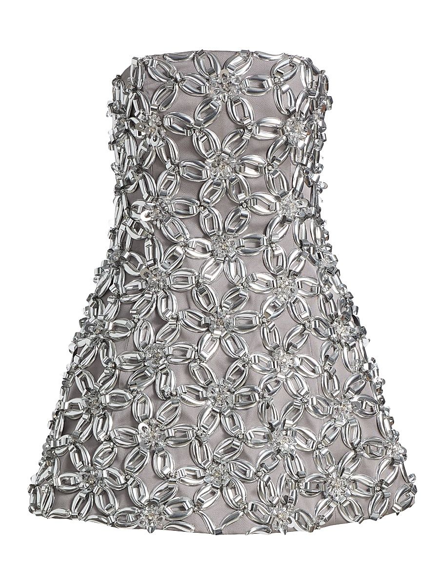 Women's Vandelia Embellished Strapless Minidress - Slate Gray - Size 8