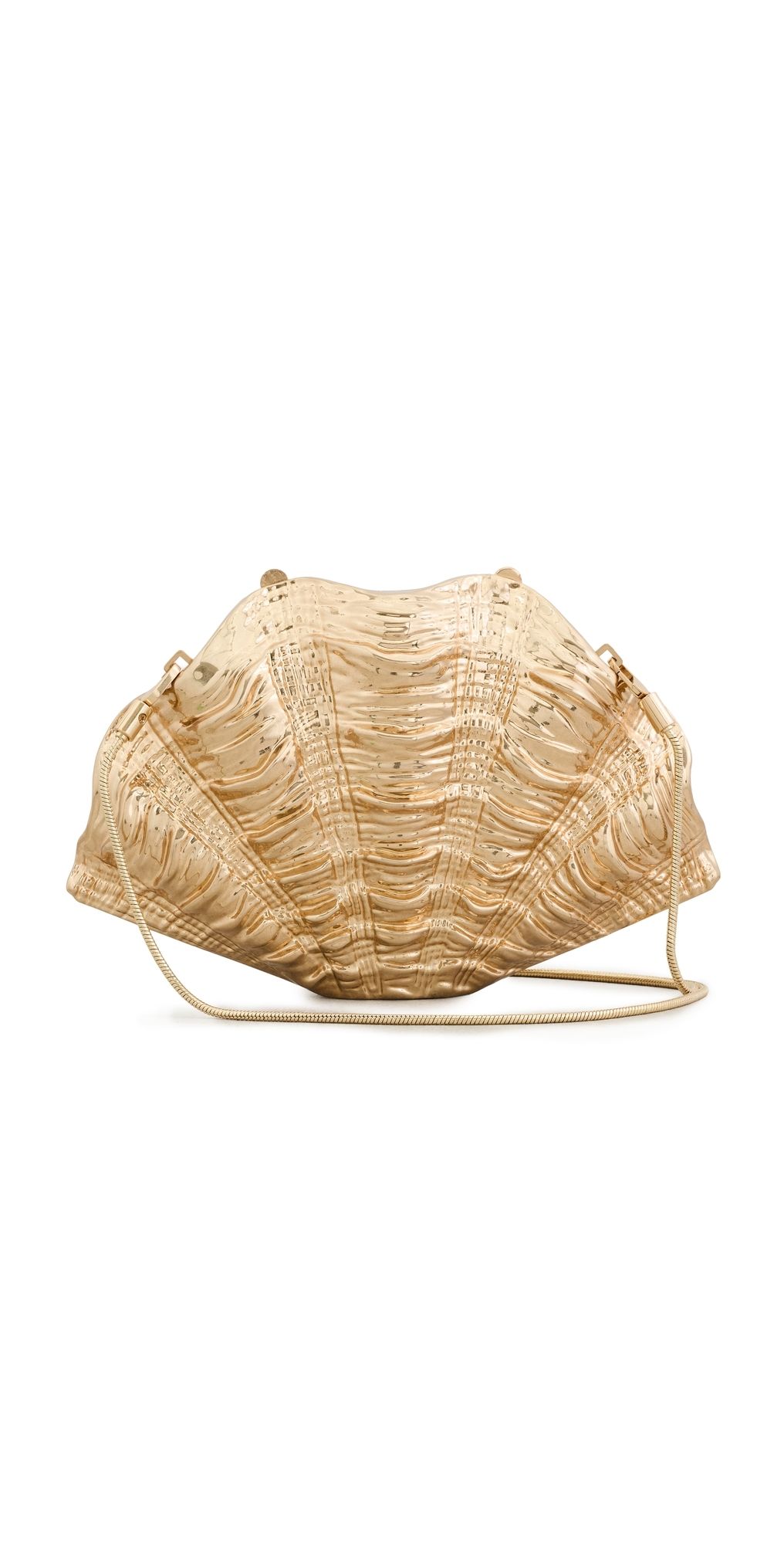SIMKHAI Venus Metal Shell Clutch Gold One Size