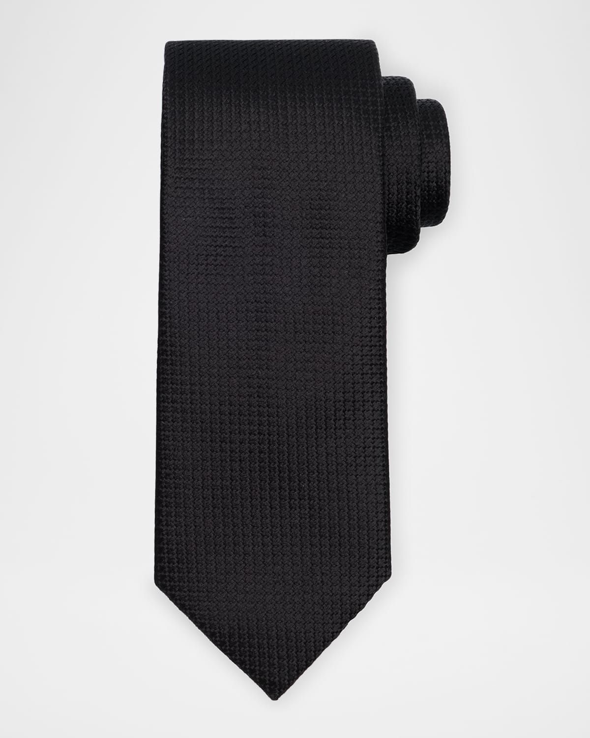 Men & apos;s Solid Textured Silk Tie