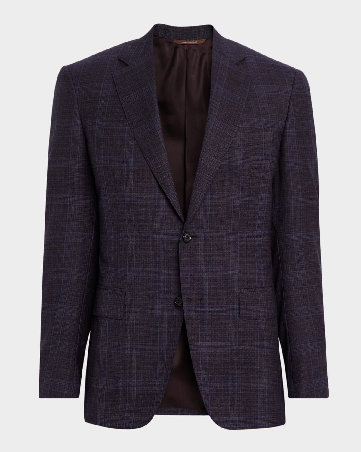 Men & apos;s Plaid Wool Notch-Lapel Sport Coat