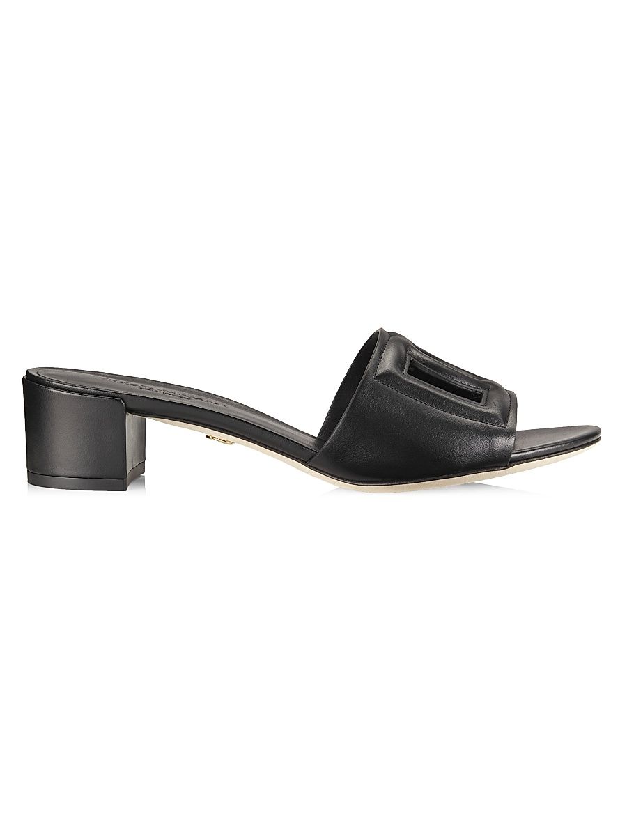 Women's Interlocking DG 40 Leather Mules - Black - Size 10