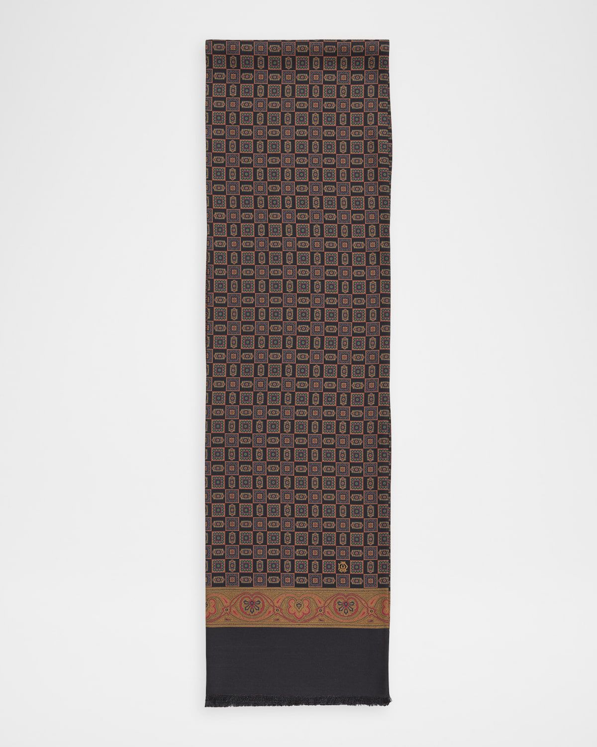 Men & apos;s Mulberry Silk Medallion Scarf