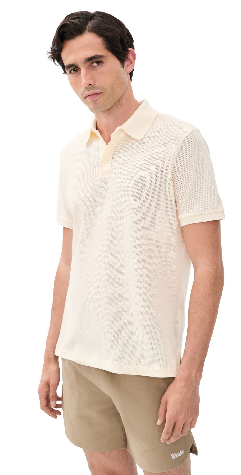 Polo Ralph Lauren Textured Pique Knit Polo Pale Cream XXL