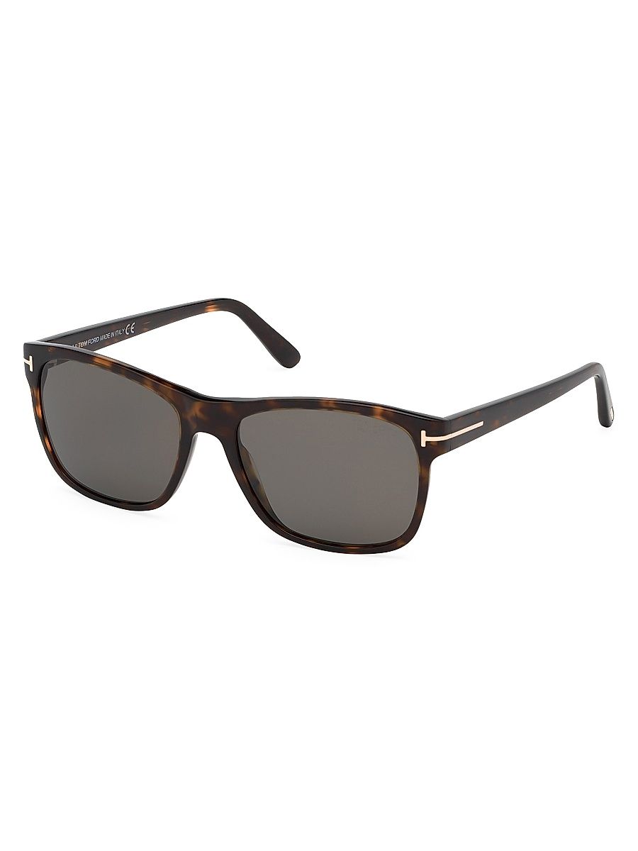 Men's Giulio 54MM Square Havana Sunglasses - Dark Havana