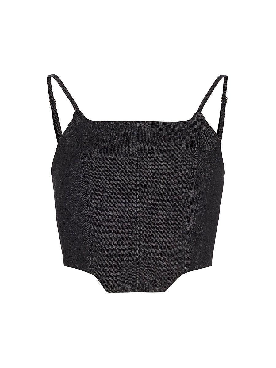 Women's Hunter Cotton Crop Denim Tank - Black - Size Large