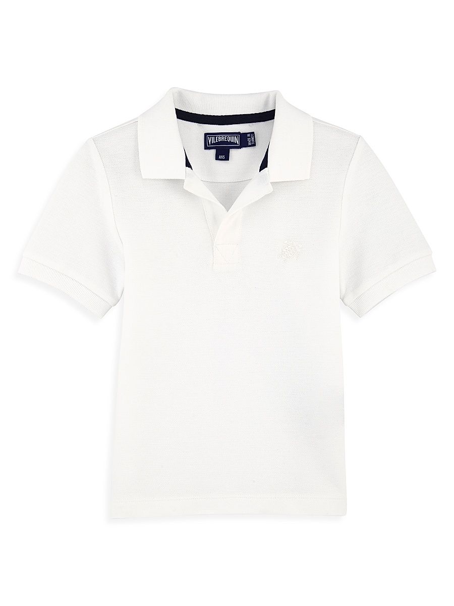 Little Kid's & Kid's Cotton Pique Polo Shirt - White - Size 14