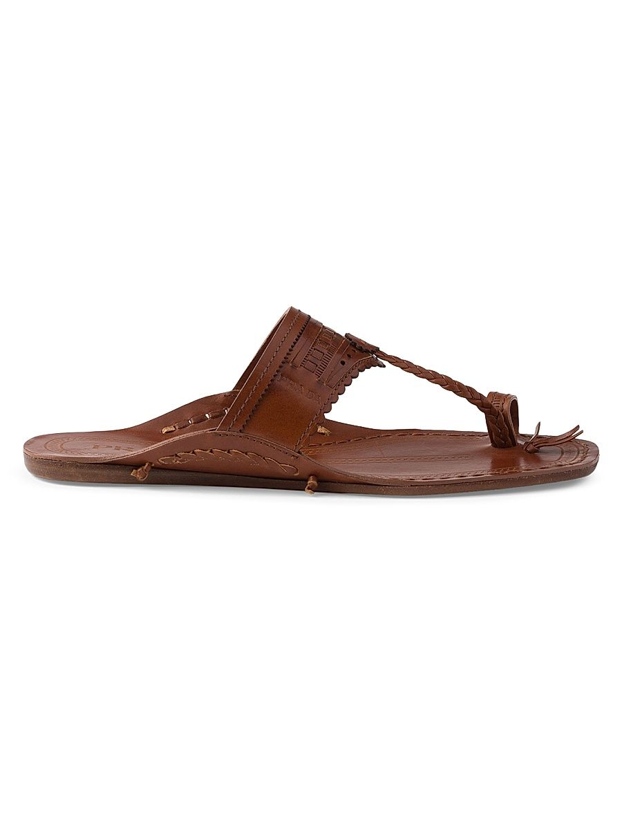 Women's Made in India Inspired by Kolhapuri Chappal Leather Sandals - Brown - Size 5