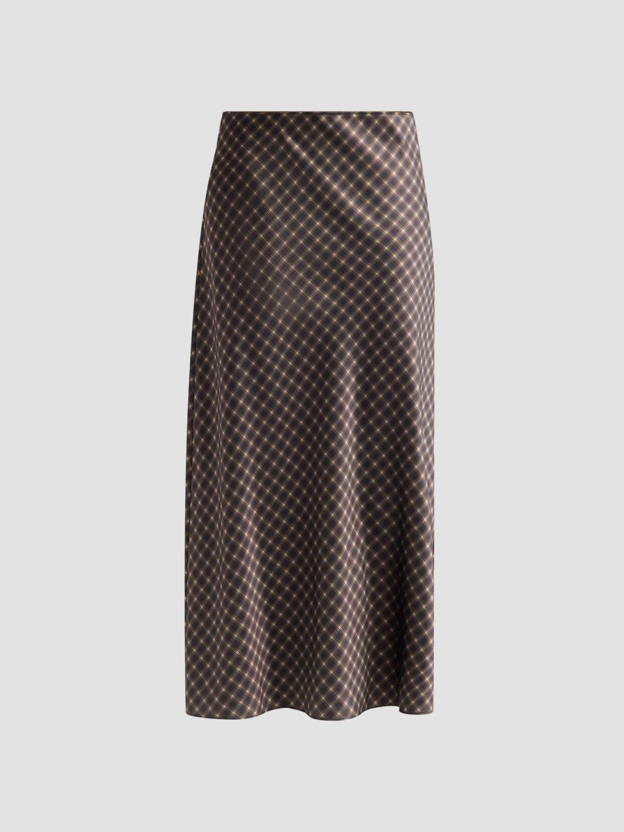 Vince Women's Ombrê Plaid Slip Skirt - Black Camel - Size XXS