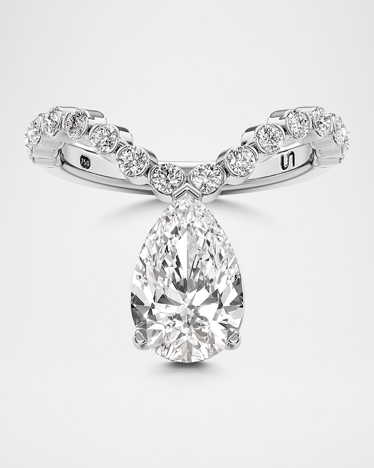 Tear Lab-Grown Diamond Pave Curve Ring