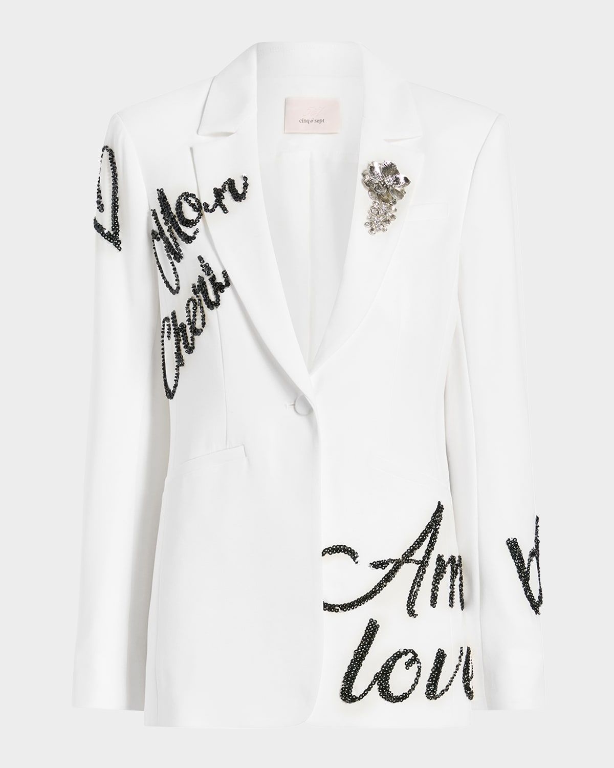 Karlie Crushed Sequin Love Letter Blazer