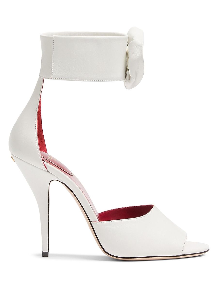 Women's Drip 105MM Rose Kidskin Sandals with Crystals - White - Size 10