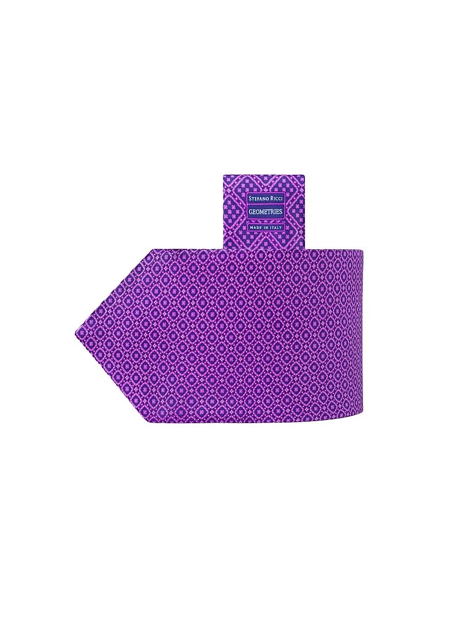 Men's Micro-Square Silk Tie - Blue Pink