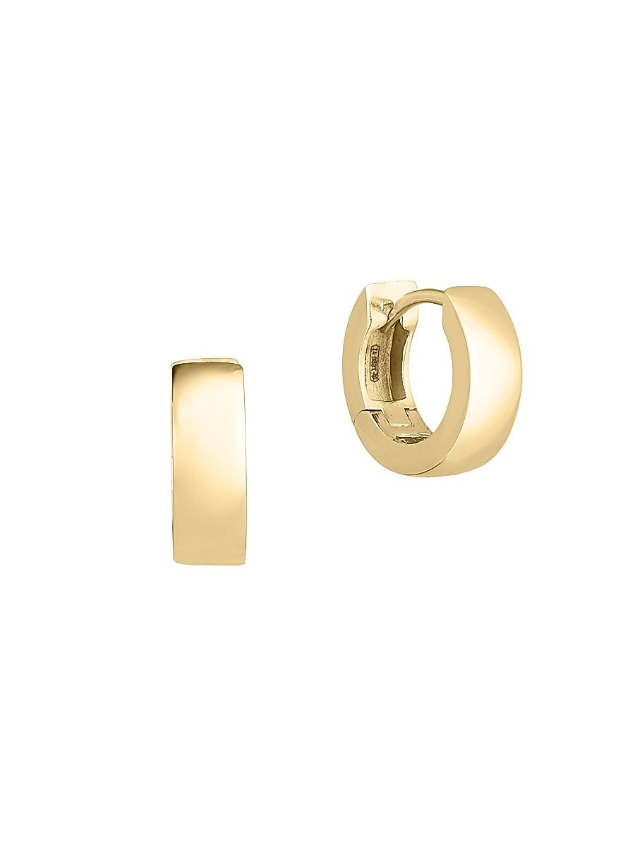 Women's 18K Yellow Gold Huggie Hoop Earrings - Yellow Gold