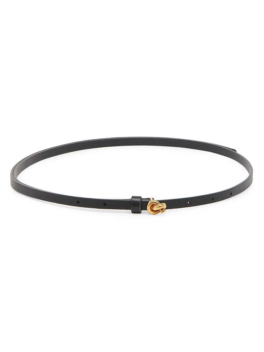Women's Knot Leather Belt - Black