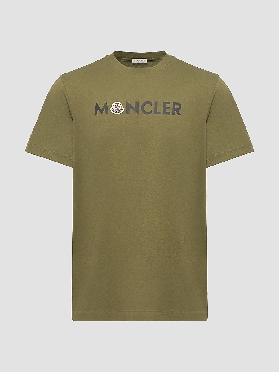Moncler Men's Crewneck T-Shirt in Cotton - Olive Green - Size XXXXL