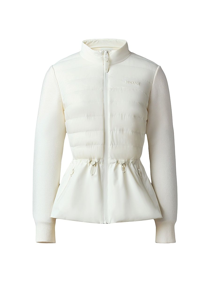 Women's Laika Hybrid Peplum Down Jacket - Cream - Size Small