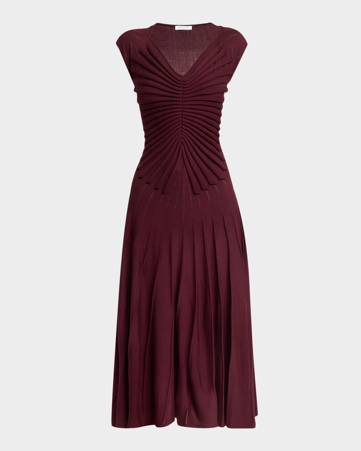 Sculpting Cap-Sleeve Midi Dress