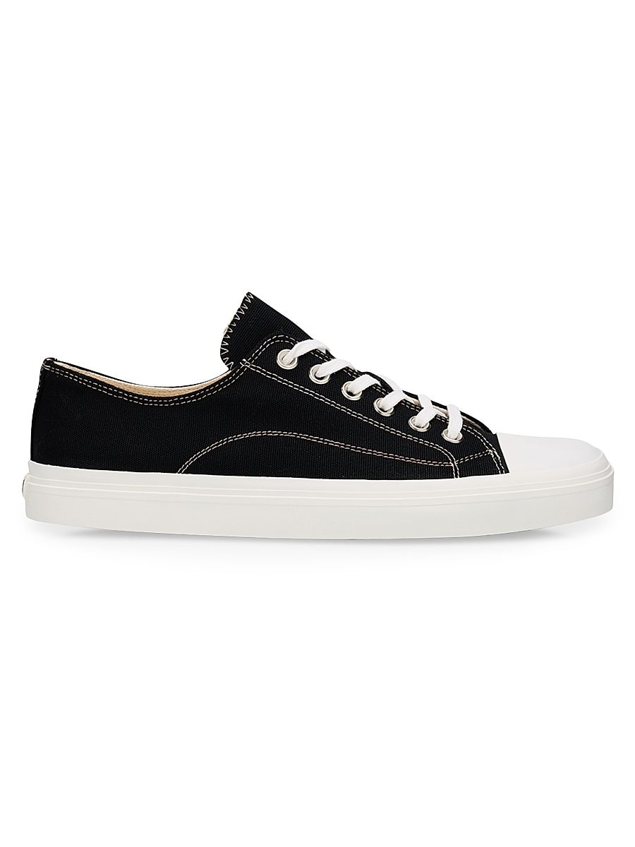 Men's Canvas Low-Top Sneakers - Black - Size 13