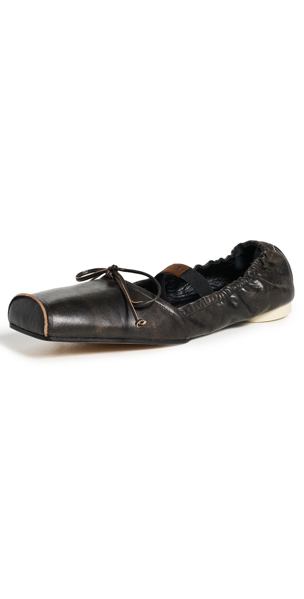 MM6 Maison Margiela Ballet Shoes Black/Doe Brown 37