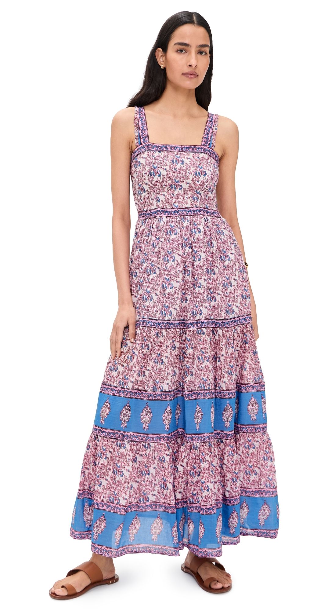 Bell Olea Maxi Dress Pink and Blue M