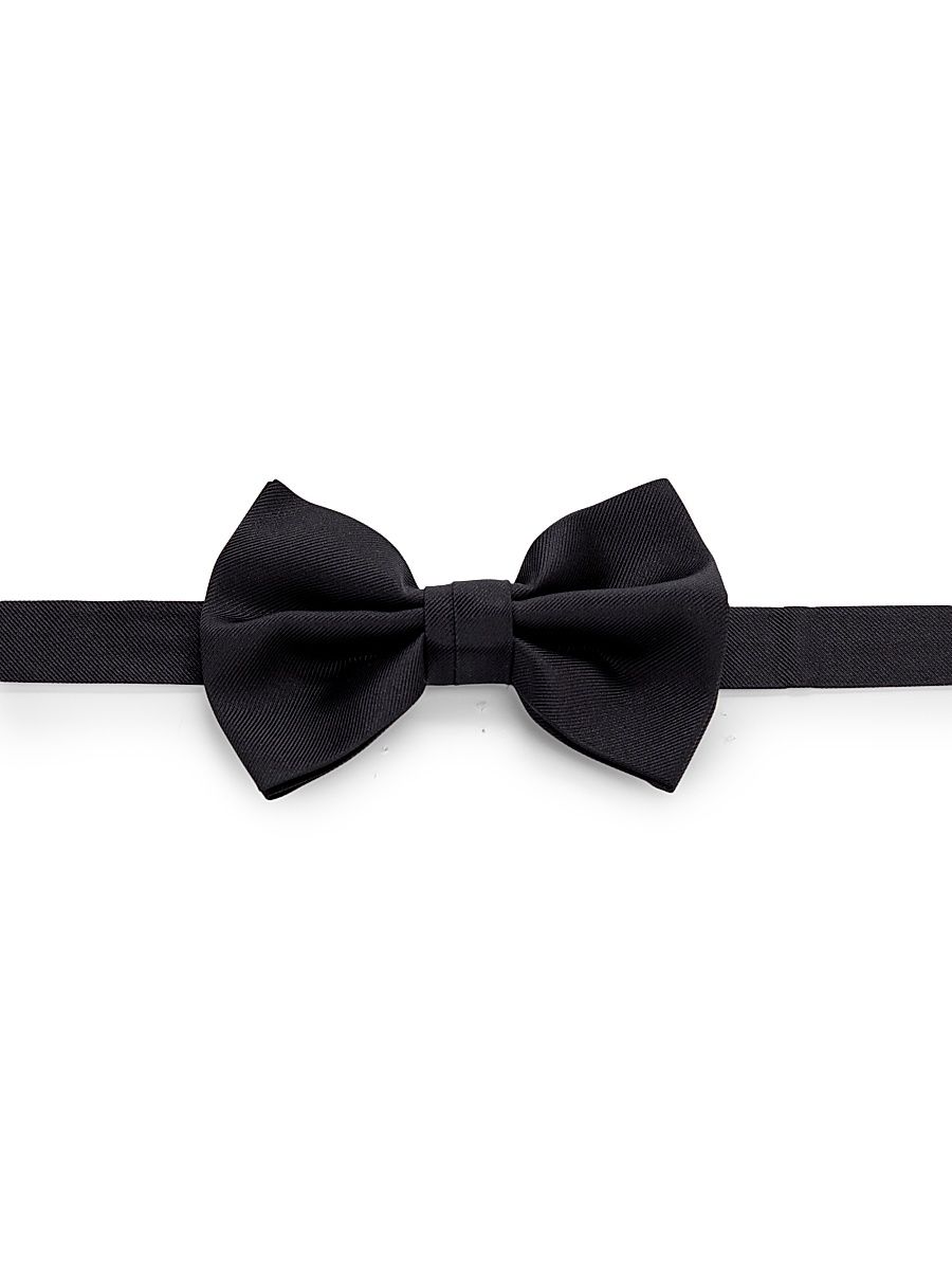 Men's Black Silk Bow Tie - Black