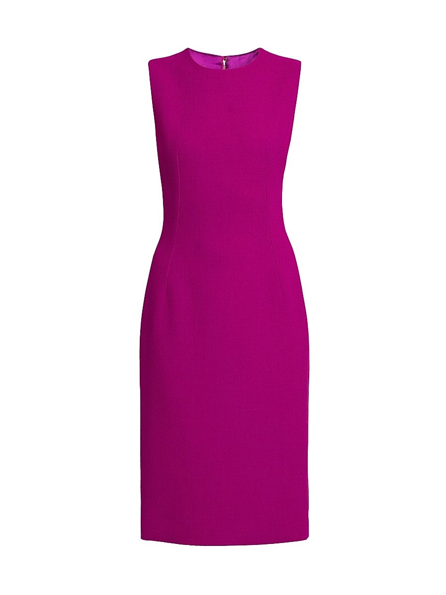 Women's Wool Crepe Shift Dress - Porpora - Size 12