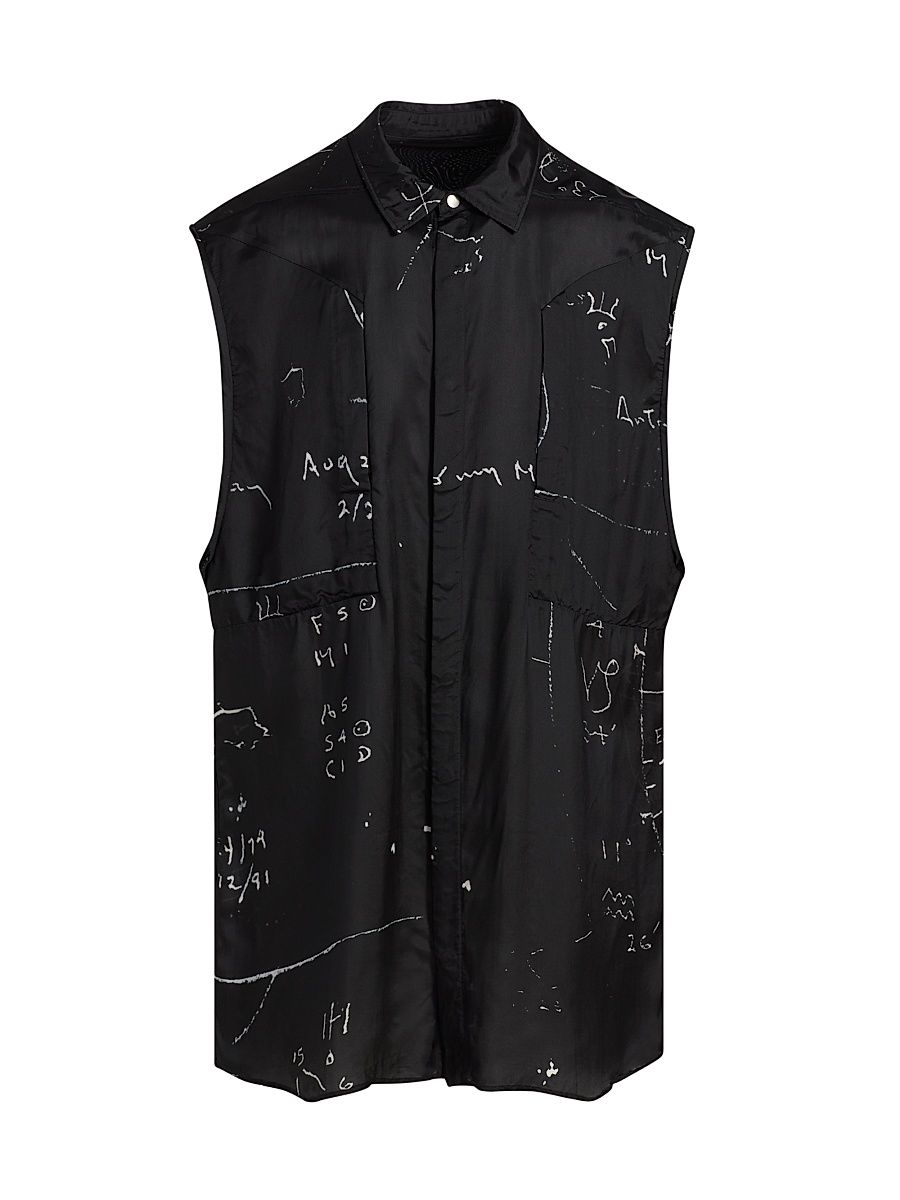 Men's Camicia Senza Abstract Vest - Black Milk - Size 44