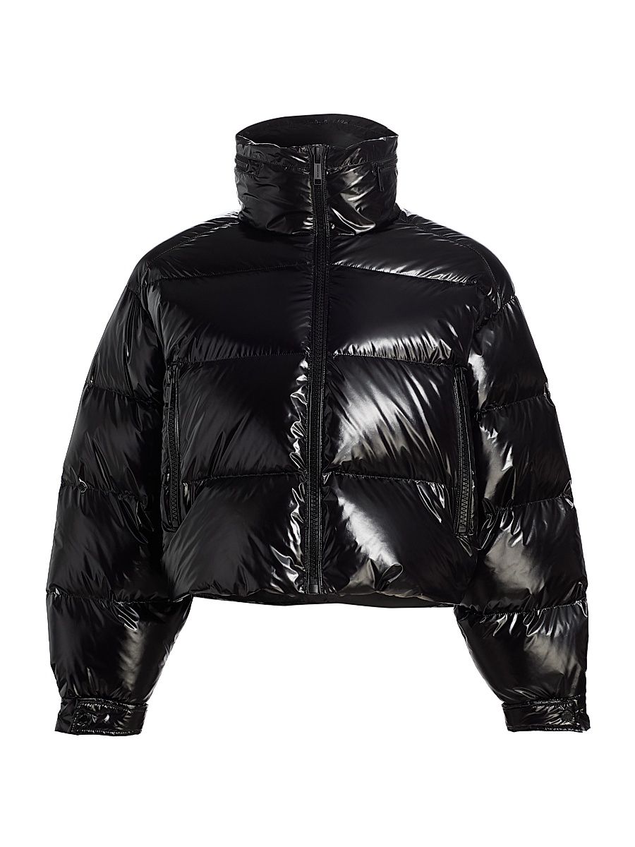 Women's Short Down Puffer Jacket - Black - Size XXL