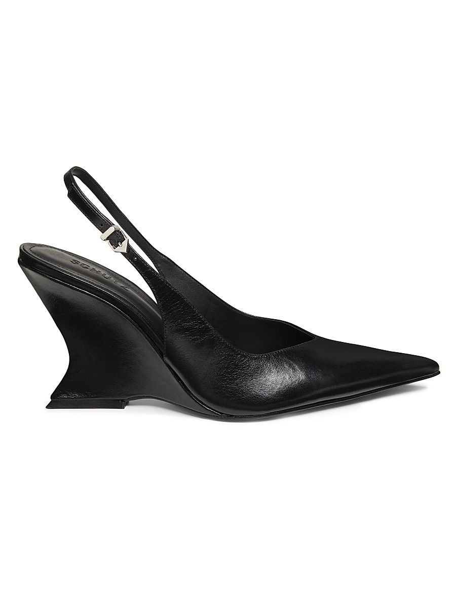 Women's Siena 115MM Leather Slingback Pumps - Black - Size 11