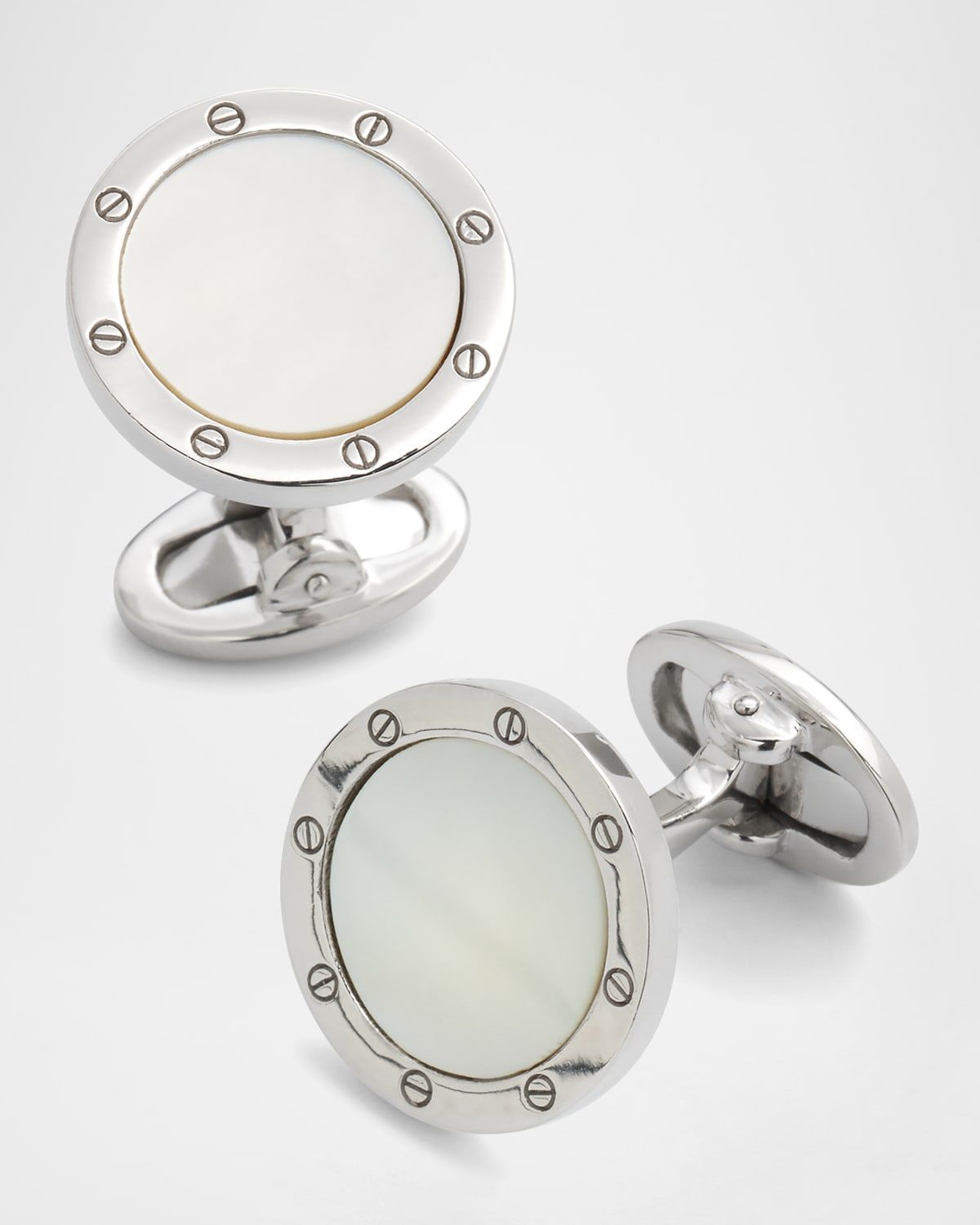 Round Mother-of-Pearl Cuff Links