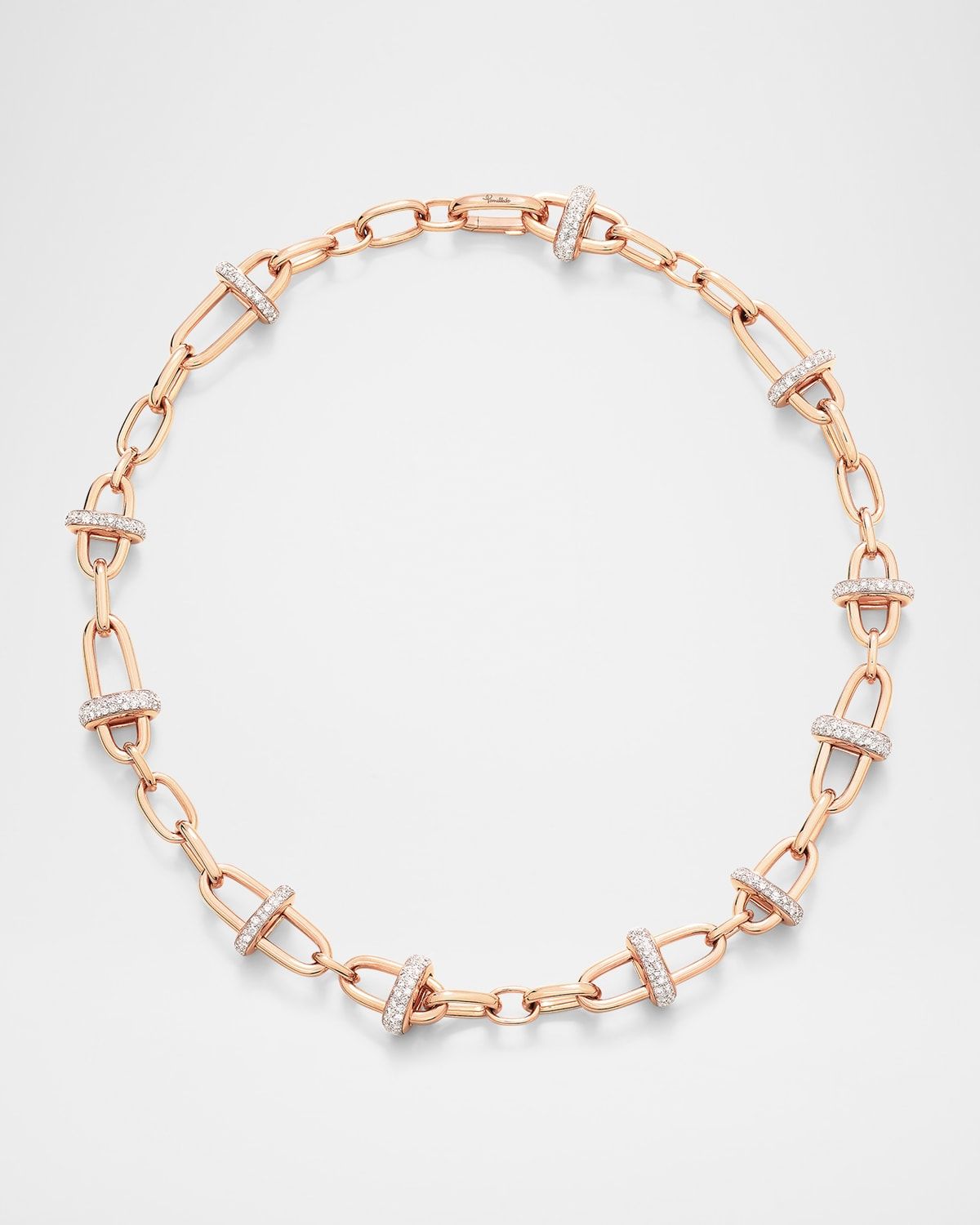 Iconica 18K Rose Gold Diamond Banded Chain Necklace