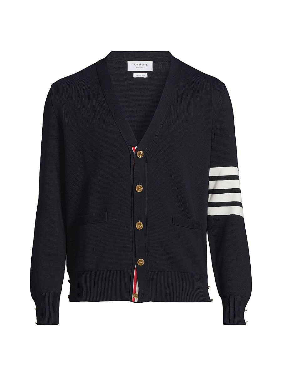 Men's Milano 4-Bar Cotton Cardigan - Navy - Size XXL