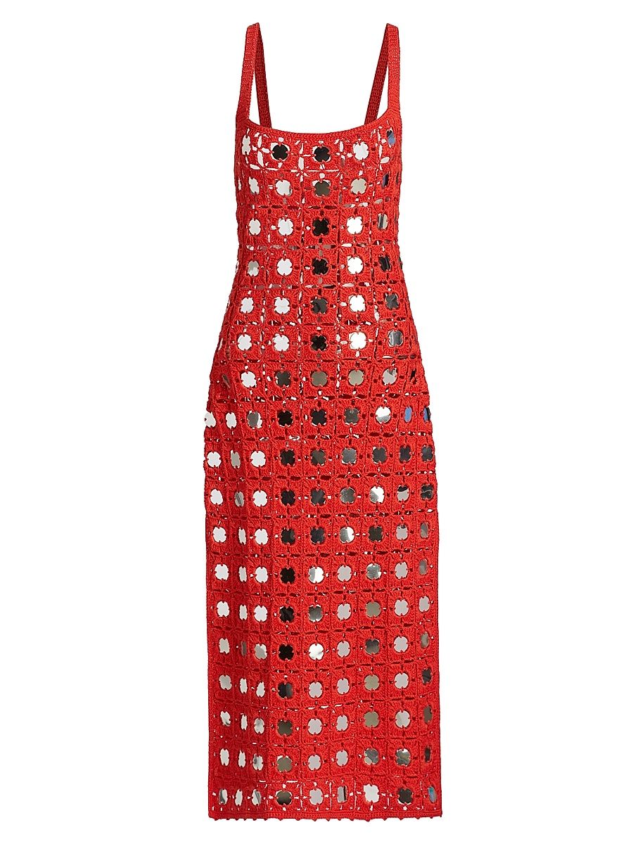 Women's Clementine Mirror Crochet Midi-Dress - Poppy - Size XL