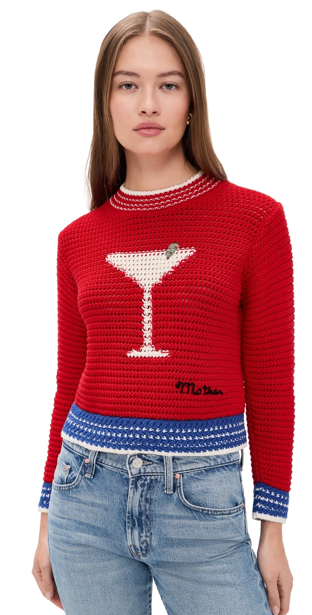 MOTHER The Mini Pullover Bottoms Up XS