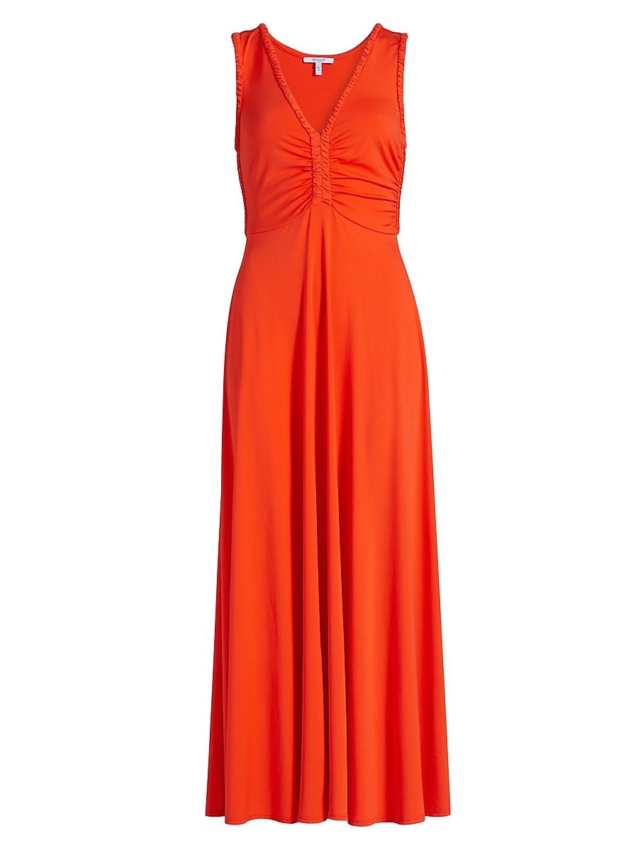 Women's Misha Ruched Jersey Midi-Dress - Tangerine - Size XXL