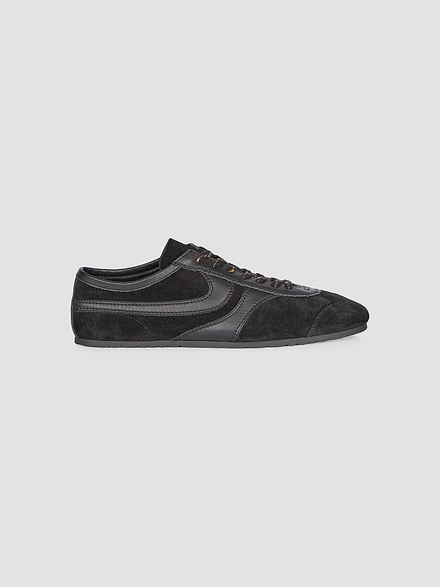 Dries Van Noten Men's Retro Leather Low-Top Sneakers - Black - Size 9