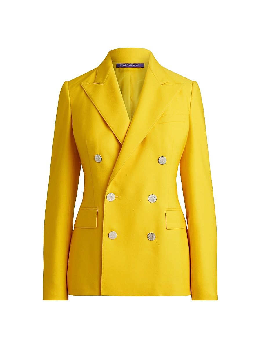 Women's Camden Cashmere Double-Breasted Jacket - Racing Yellow - Size 8