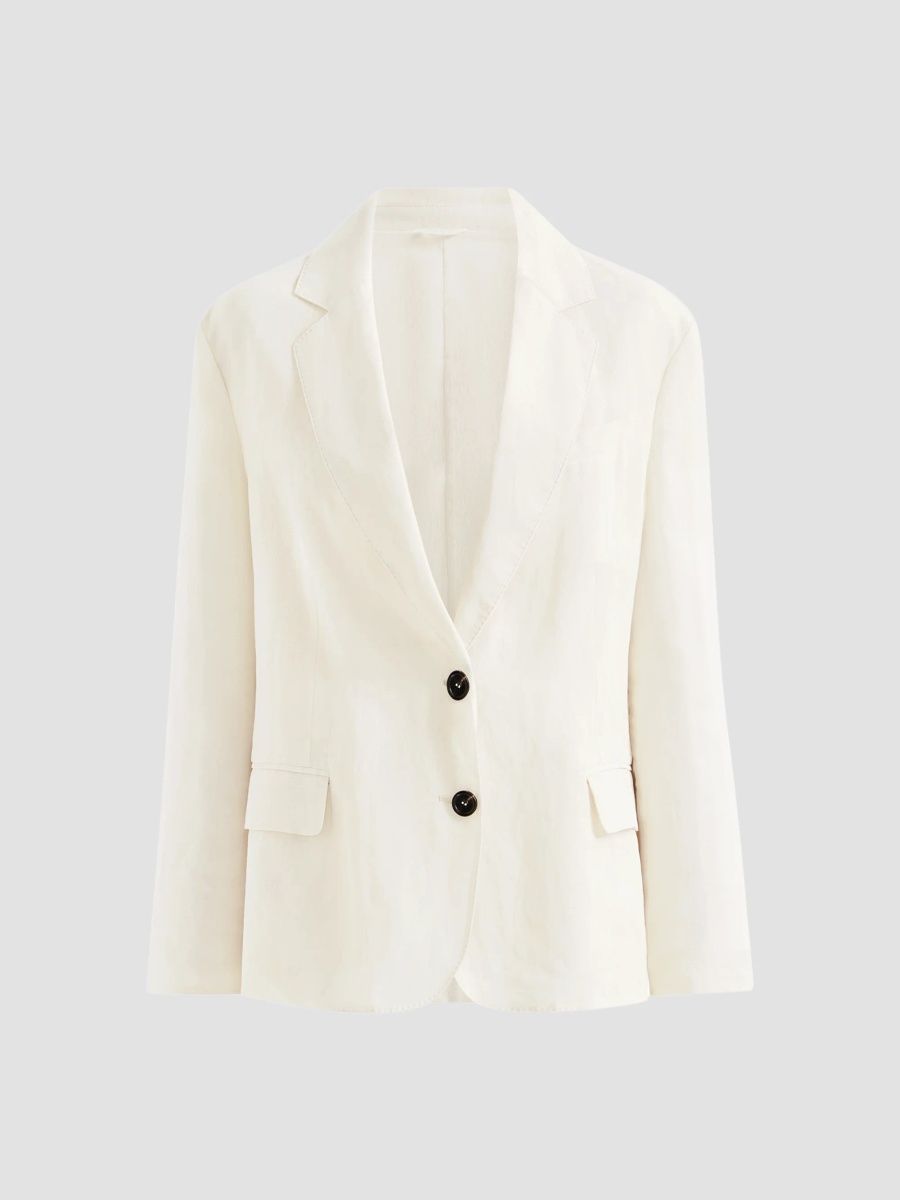 Brunello Cucinelli Women's Cotton Organza Blazer with Monili - Milk - Size 2