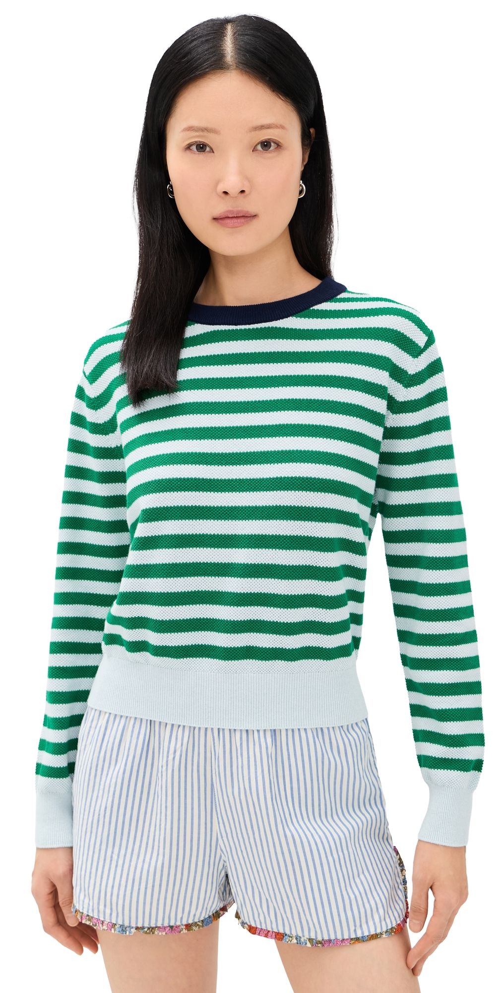 Birds of Paradis Cleo Green Stripe Sweater Green Stripe L