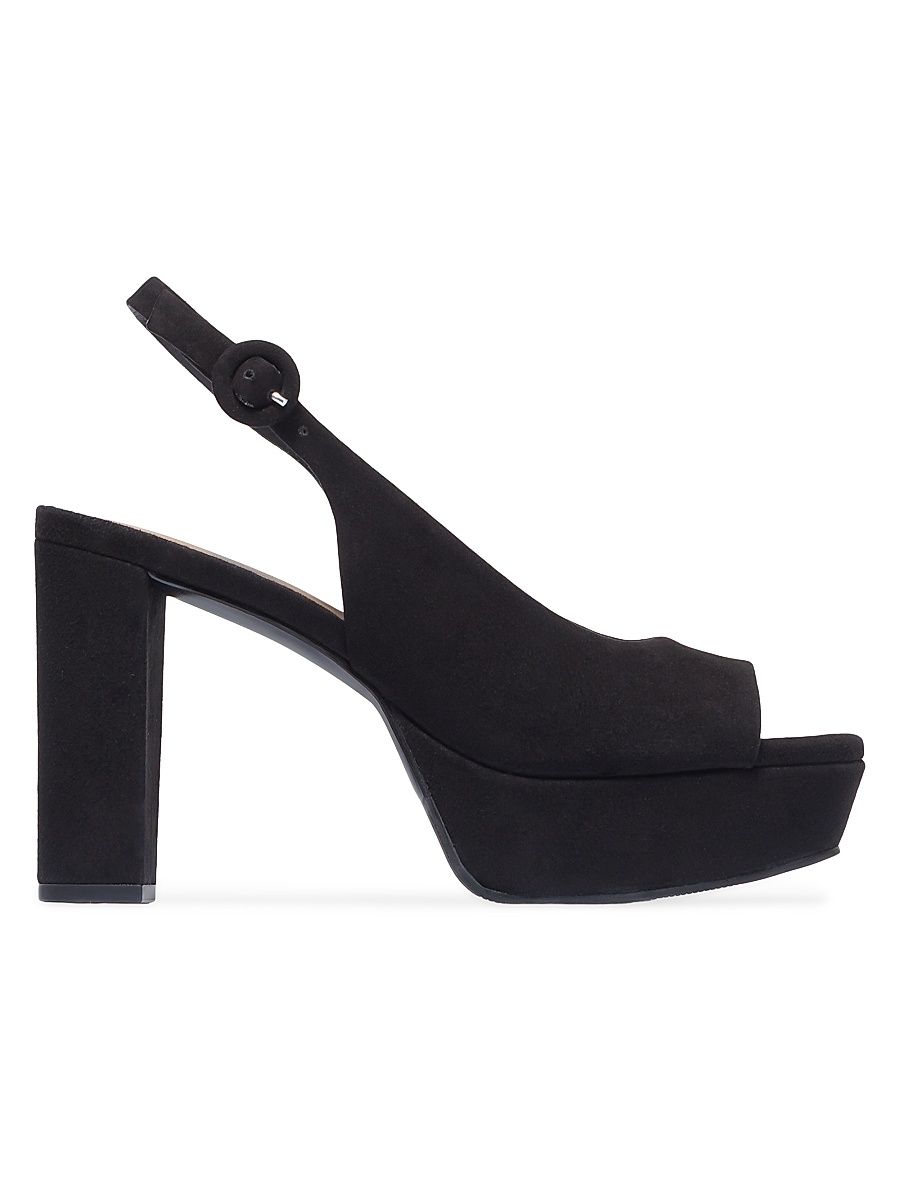 Women's Vega Peep Toe Platform Pumps - Black - Size 11