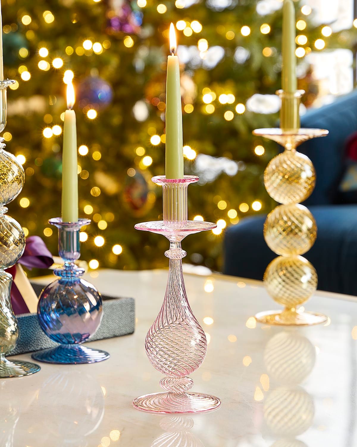 9.6" Pink Candle Holder