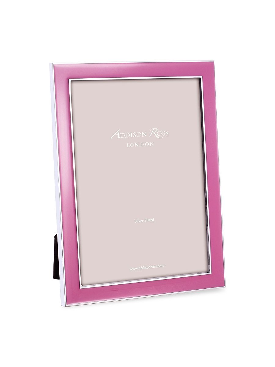 Enamel & Silverplate Frame - Pink - Size 5 x 7