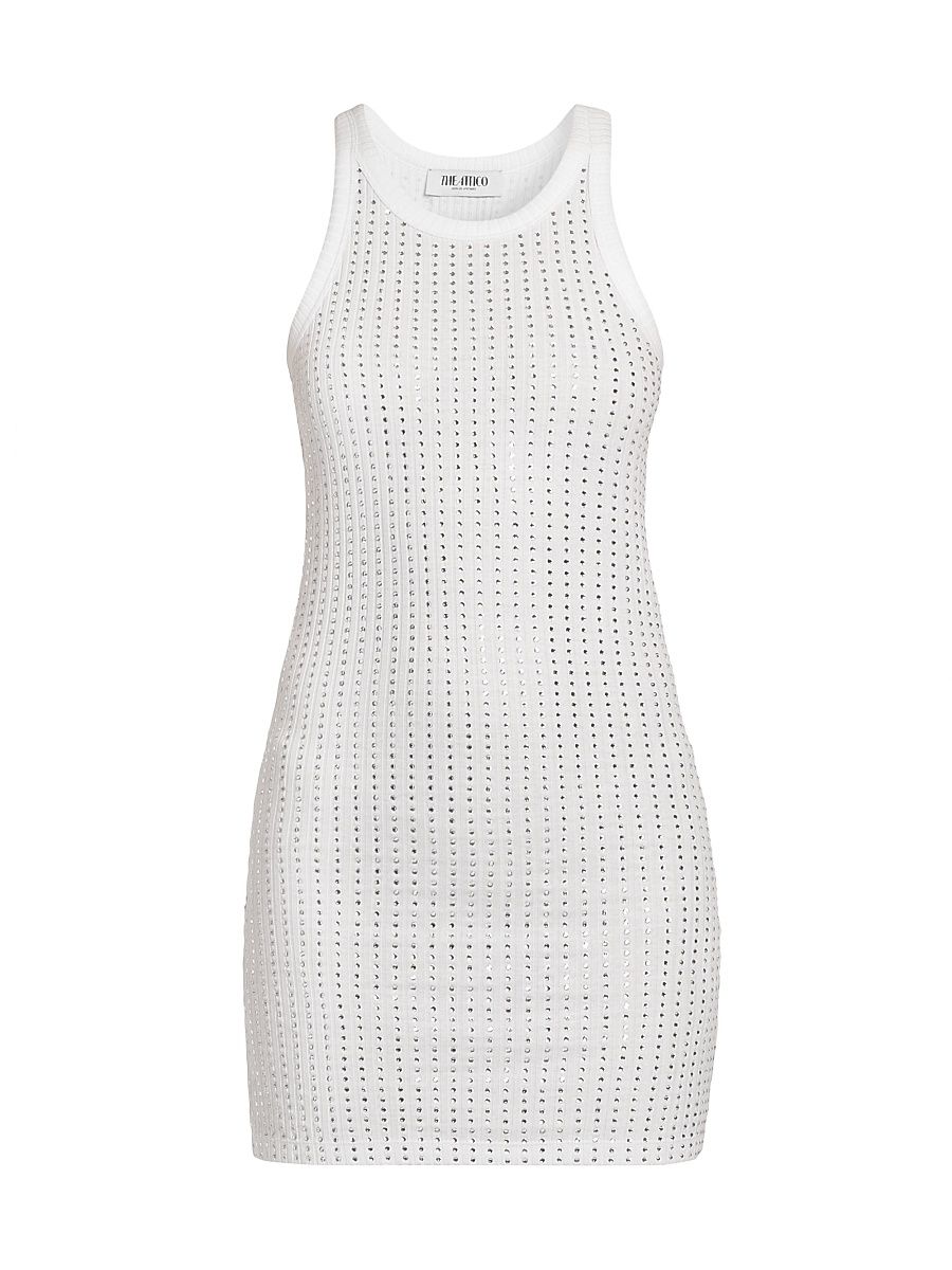 Women's Thermostrass Macro Jersey Rib Minidress - White - Size 8